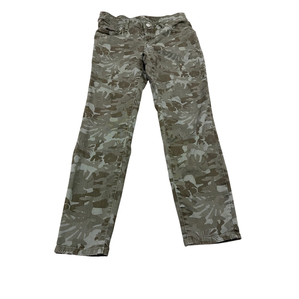 Tommy Bahama Womens Skinny Ankle Camo Tropical Print Pants Olive Green Size 6 28